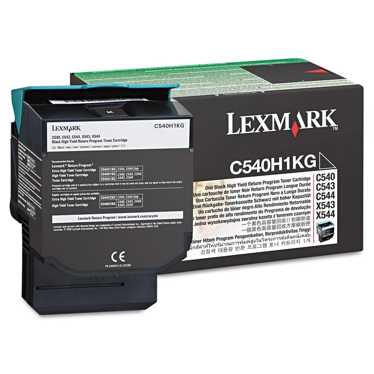 Lexmark C540H1KG Return Program High-Yield Toner, 2,500 Page-Yield, Black