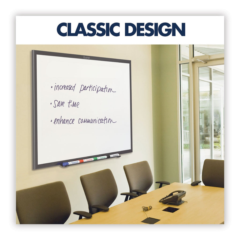 Quartet Classic Series Total Erase Dry Erase Board, 48 x 36, White Surface, Black Frame