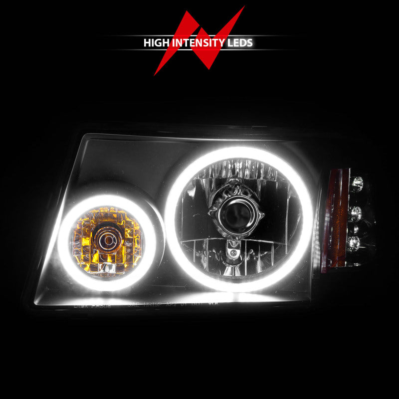 Anzo 2001-2011 Ford Ranger Projector Headlights w/ Halo Black (CCFL) 1 pc