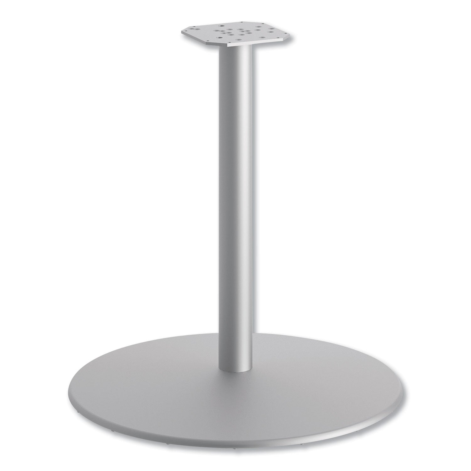 HON Between Round Disc Base for 30" Table Tops, 27.79" High, Textured Silver