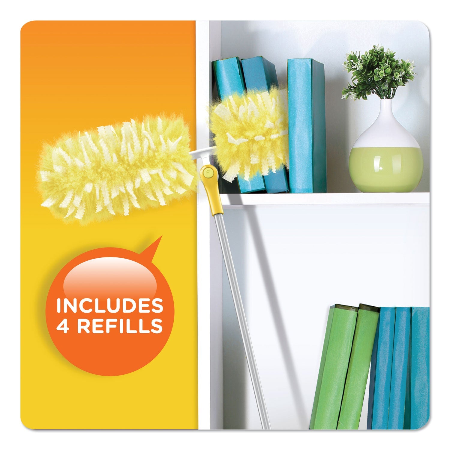 Swiffer Heavy Duty Dusters with Super Extender Handle, 6 ft Handle, 1 Handle/4 Dusters, 4/Carton