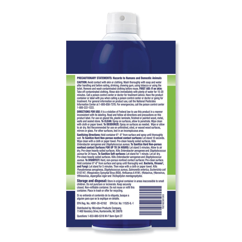 Microban 24-Hour Disinfectant Sanitizing Spray, Citrus, 15 oz Aerosol Spray