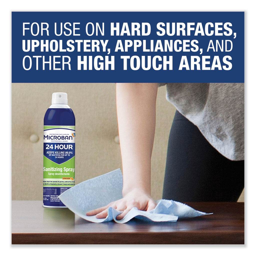 Microban 24-Hour Disinfectant Sanitizing Spray, Citrus, 15 oz Aerosol Spray
