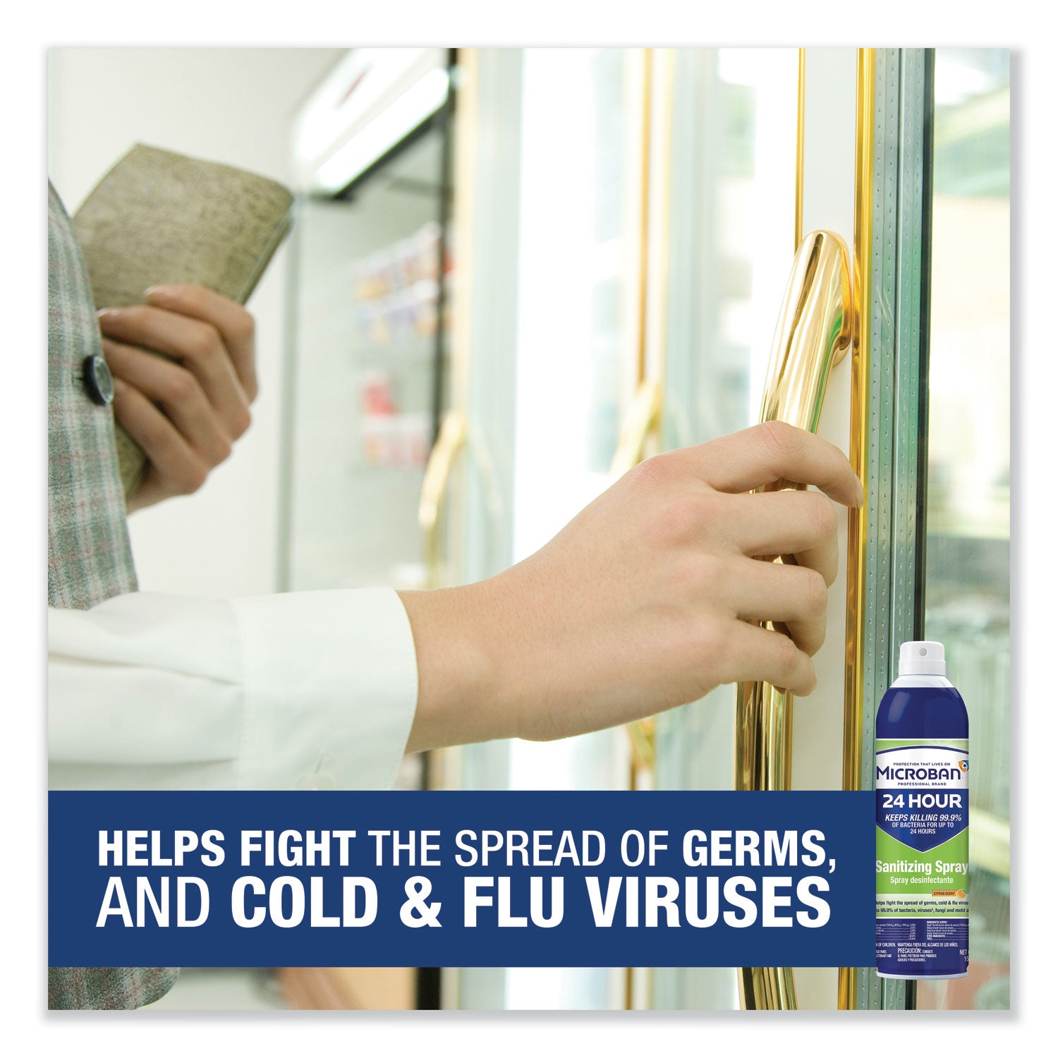 Microban 24-Hour Disinfectant Sanitizing Spray, Citrus, 15 oz Aerosol Spray