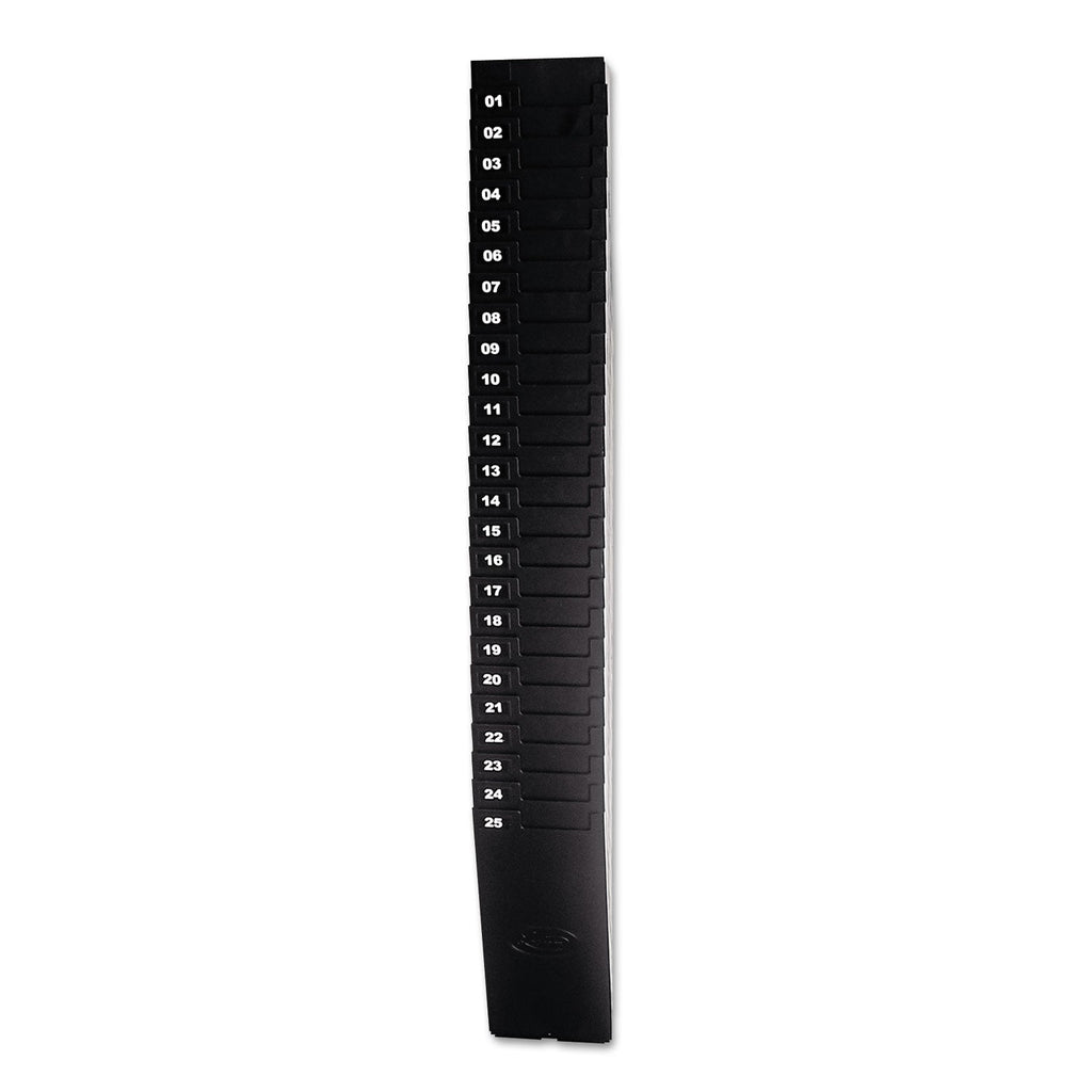 Lathem Time Card Rack for 9" Cards, 25 Pockets, ABS Plastic, Black