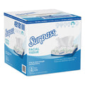 Surpass Facial Tissue, 2-Ply, White, Flat Box, 125/Box, 10 Boxes/Carton