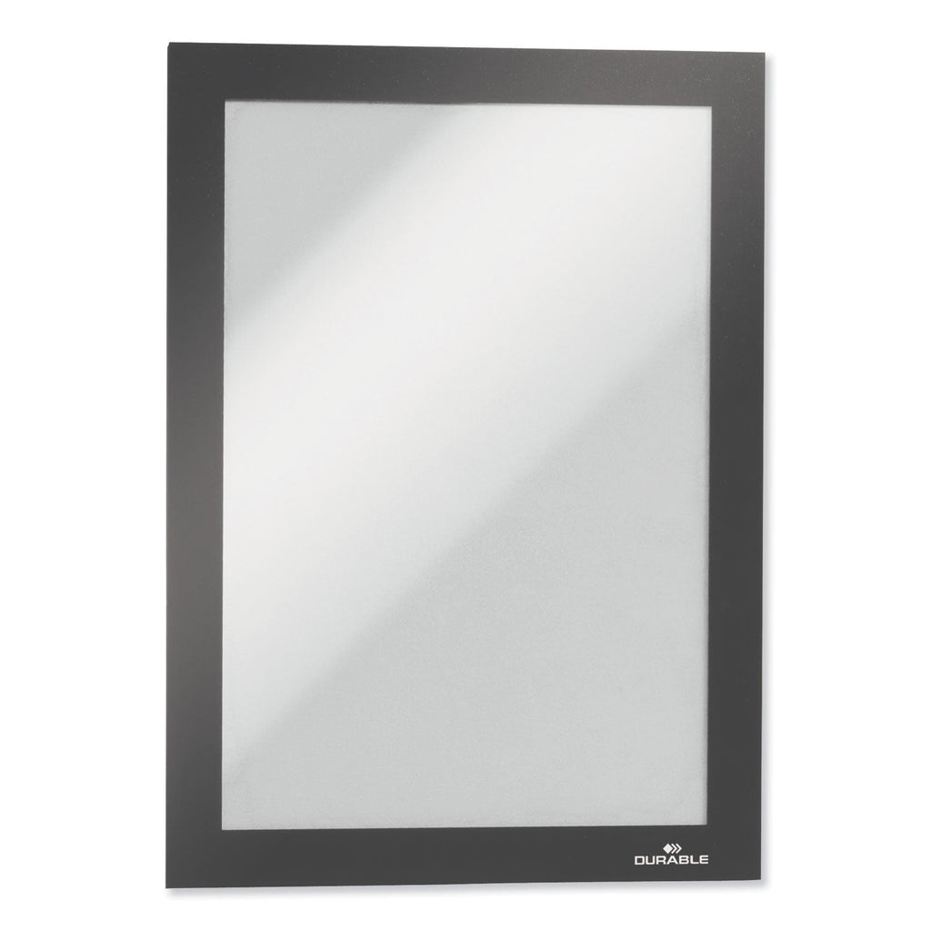 Durable DURAFRAME Magnetic Sign Holder, 5.5 x 8.5, Black Frame, 2/Pack