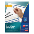 Avery Print and Apply Index Maker Clear Label Unpunched Dividers, 3-Tab, 11 x 8.5, White, 25 Sets