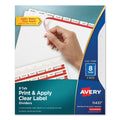 Avery Print and Apply Index Maker Clear Label Dividers, 8-Tab, 11 x 8.5, White, 5 Sets