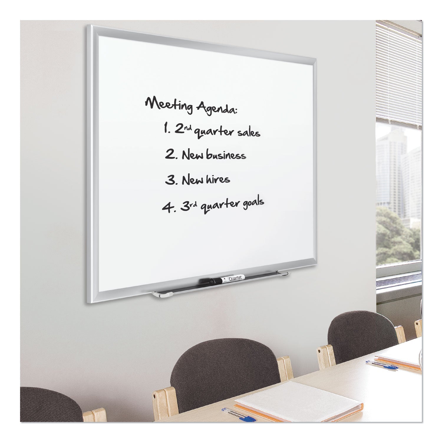 Quartet Classic Series Porcelain Magnetic Board, 72 x 48, White, Silver Aluminum Frame