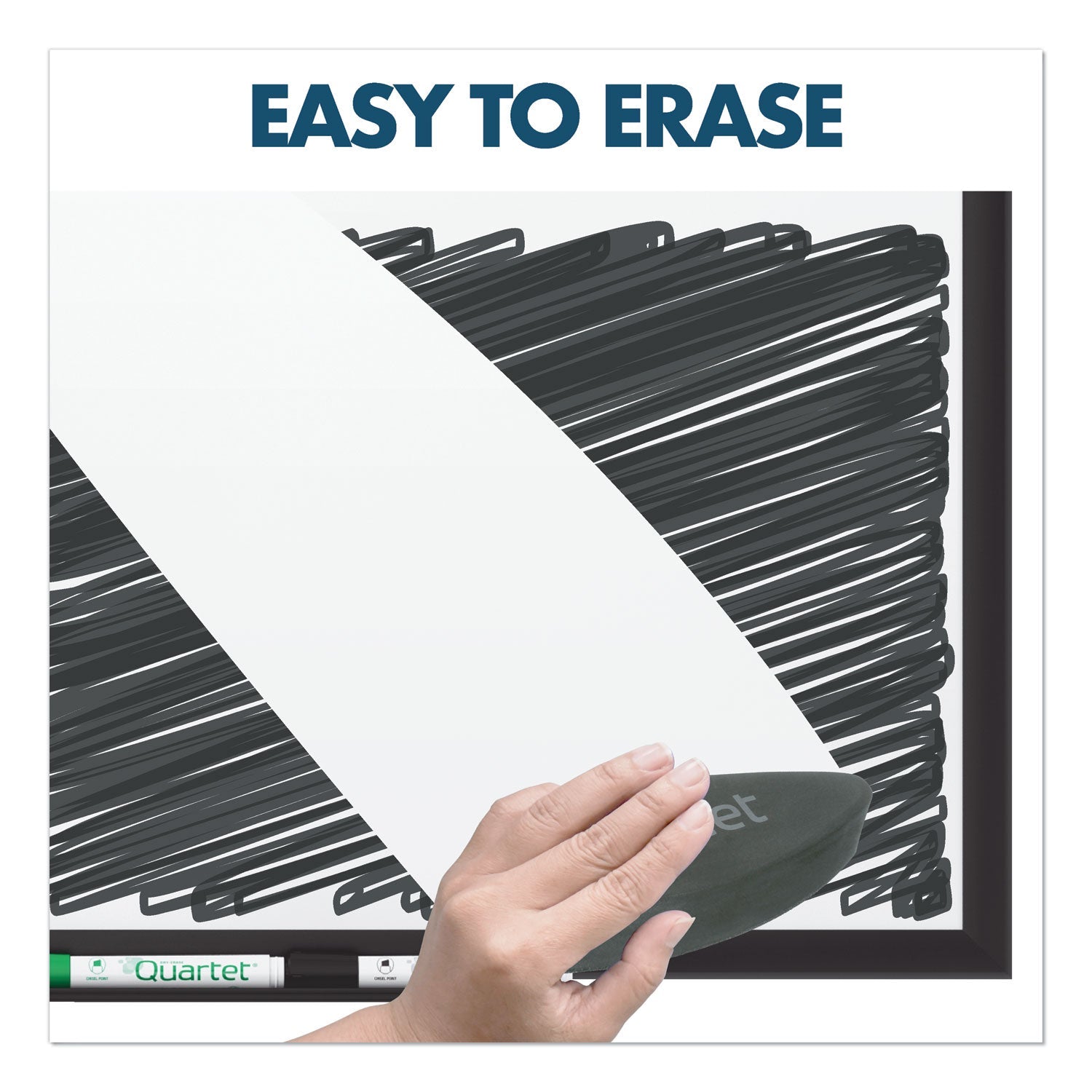 Quartet Classic Porcelain Magnetic Whiteboard, 96 x 48, Black Aluminum Frame