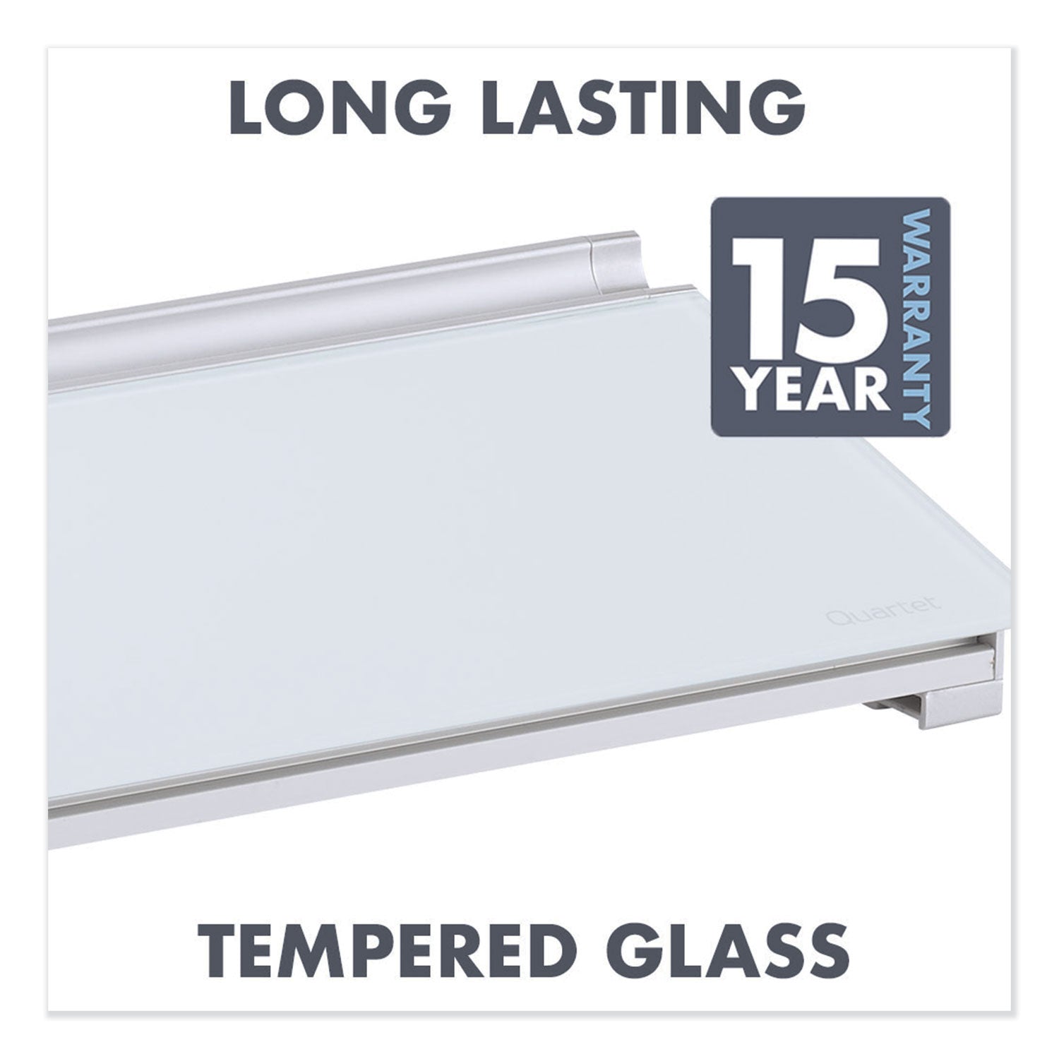 Quartet Glass Dry Erase Desktop Computer Pad, 18 x 6, White