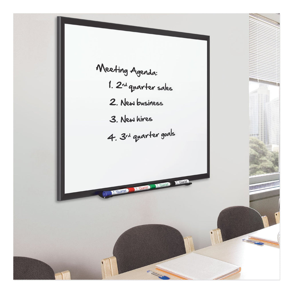 Quartet Classic Porcelain Magnetic Whiteboard, 96 x 48, Black Aluminum Frame