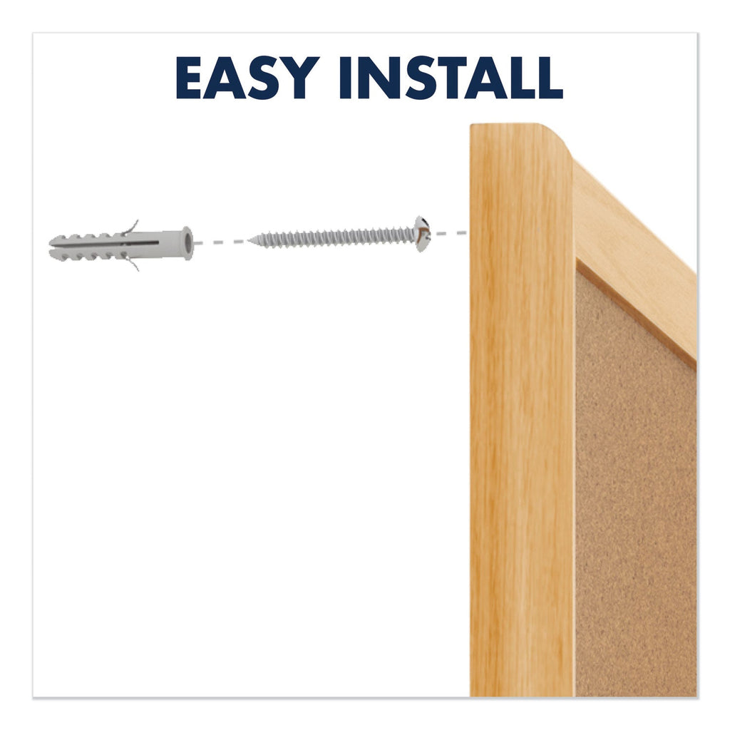 Quartet Classic Series Cork Bulletin Board, 96 x 48, Oak Finish Frame