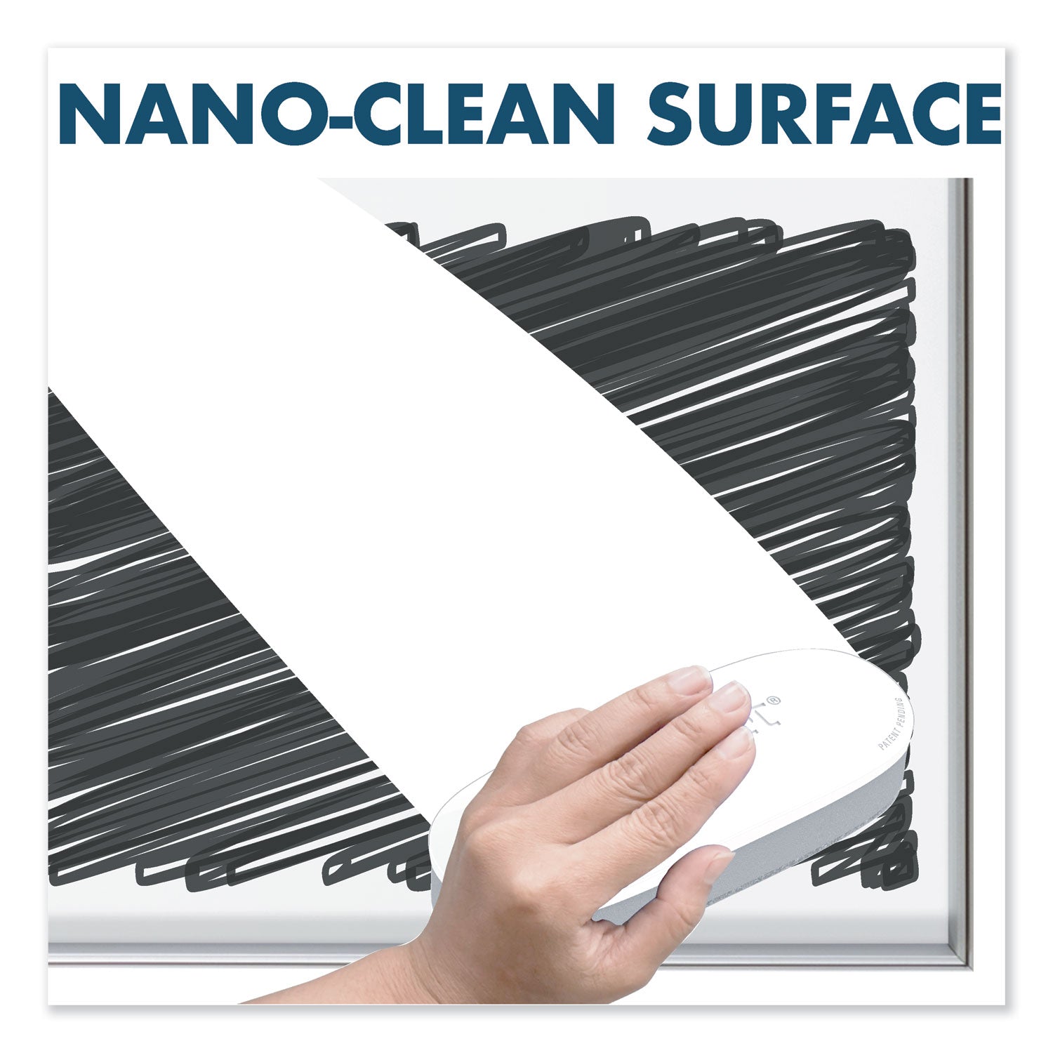 Quartet Fusion Nano-Clean Magnetic Whiteboard, 96 x 48, Silver Frame