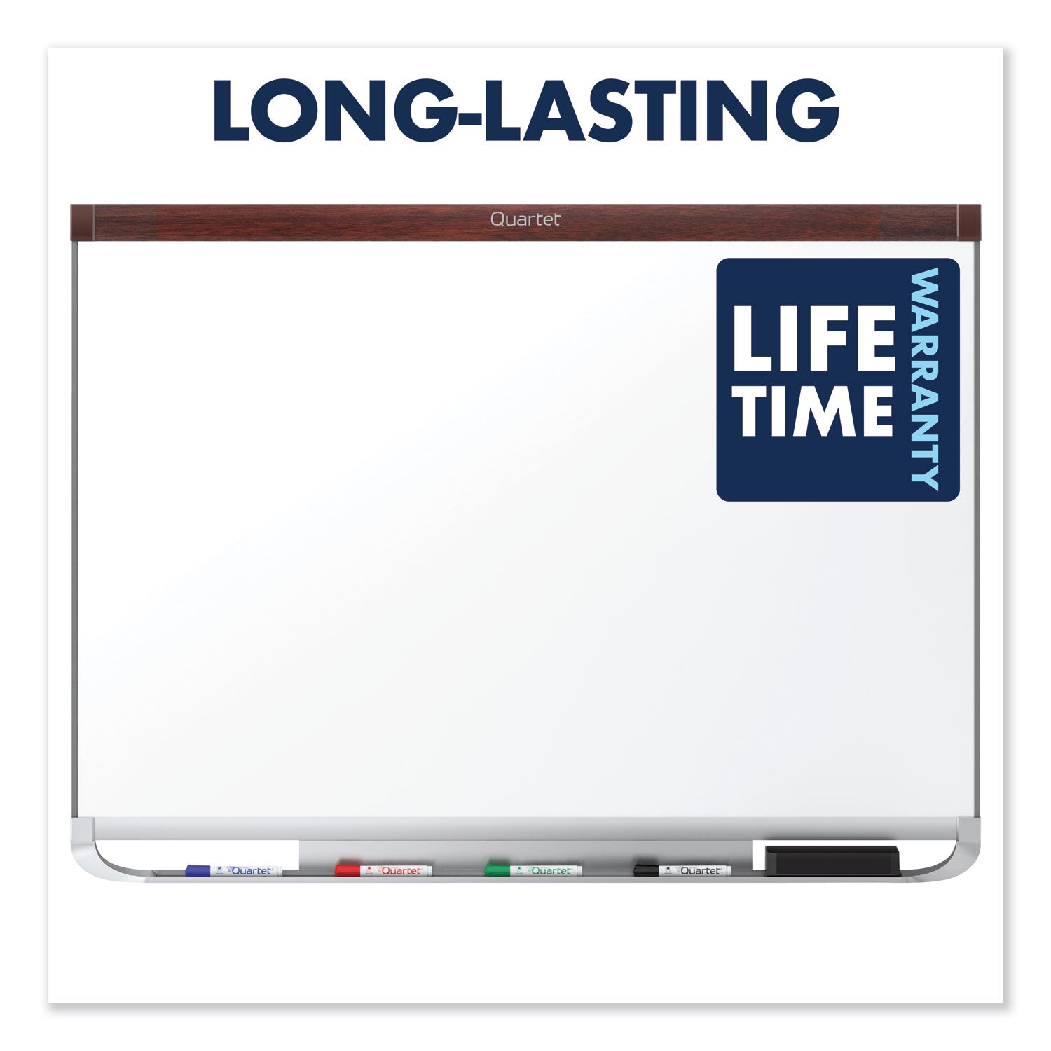 Quartet Prestige 2 DuraMax Magnetic Porcelain Whiteboard, 48 x 36, Mahogany Frame