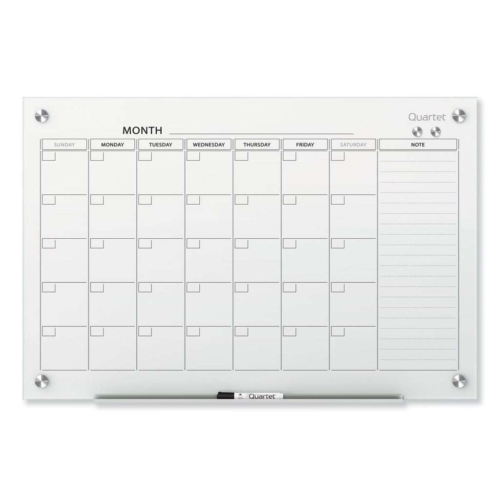 Quartet Infinity Magnetic Glass Calendar Board, 36 x 24