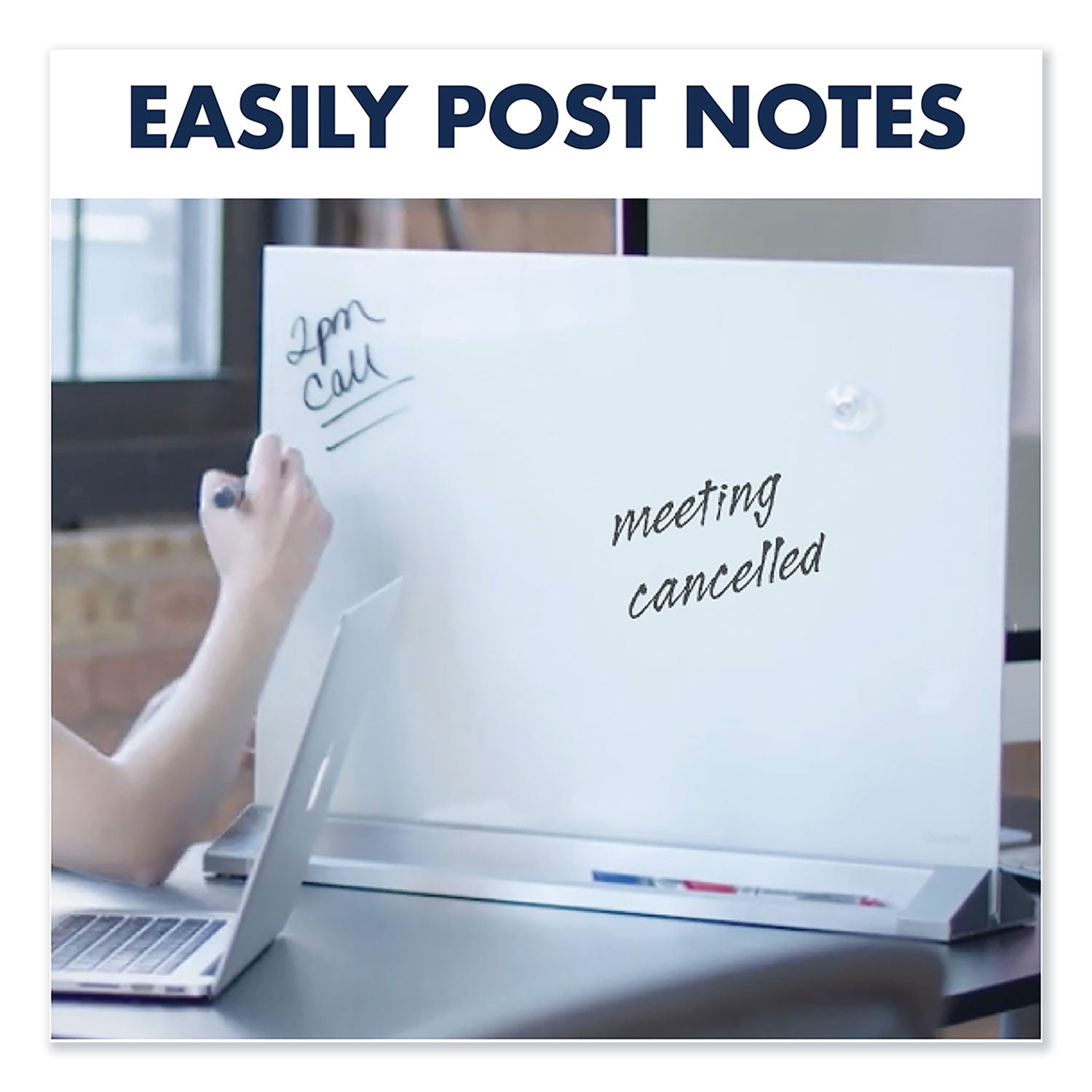 Quartet Desktop Magnetic Glass Dry-Erase Panel, 23" x 17", White