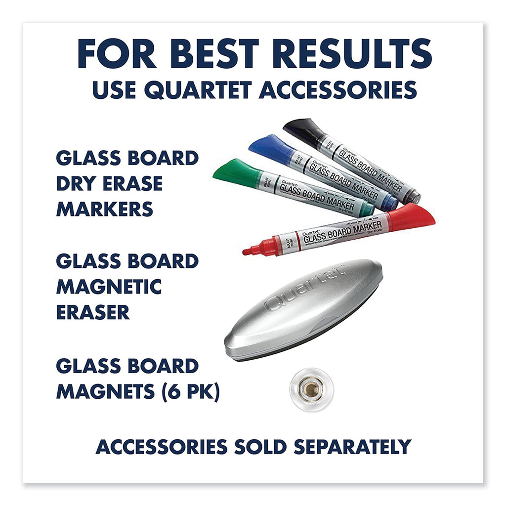 Quartet Desktop Magnetic Glass Dry-Erase Panel, 23" x 17", White