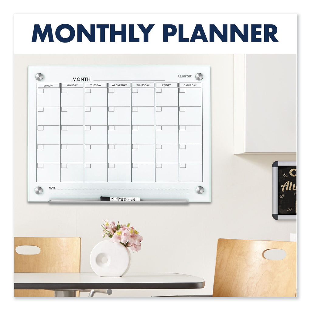 Quartet Infinity Magnetic Glass Calendar Board, 48 x 36