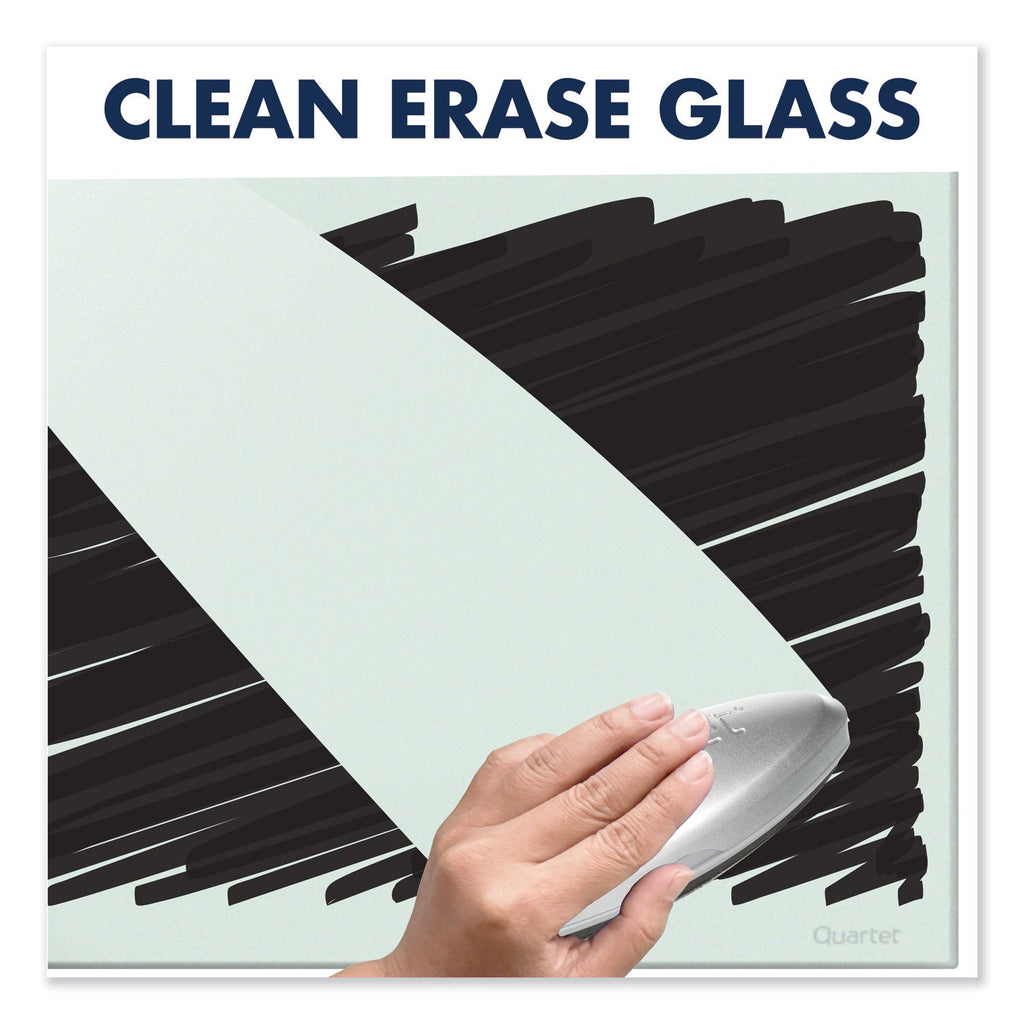 Quartet InvisaMount Magnetic Glass Marker Board, Frameless, 39" x 22", White Surface