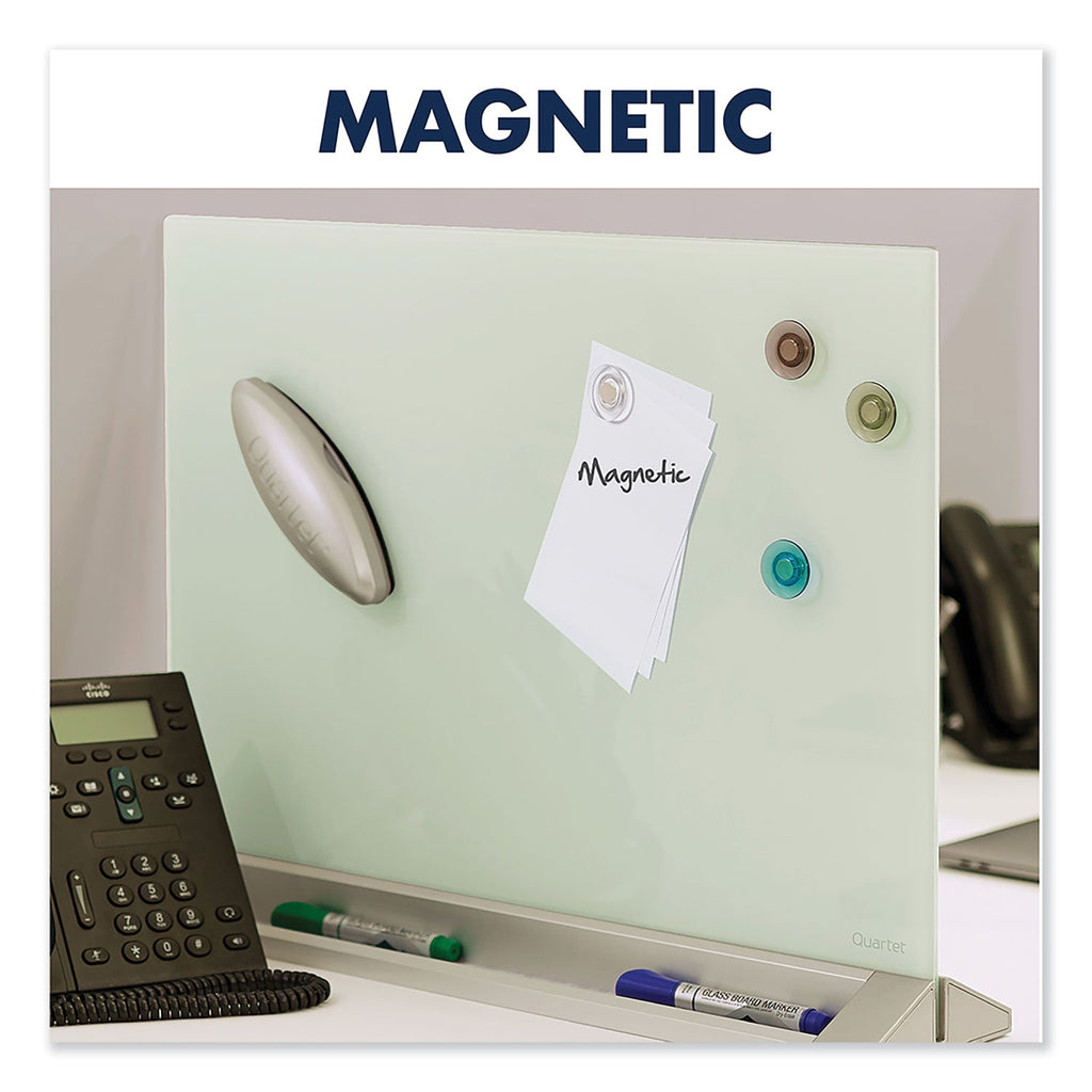 Quartet Desktop Magnetic Glass Dry-Erase Panel, 23" x 17", White