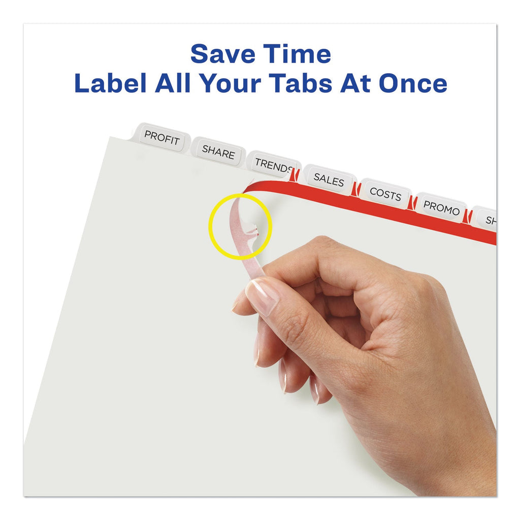 Avery Print and Apply Index Maker Clear Label Dividers, 8-Tab, 11 x 8.5, White, 25 Sets