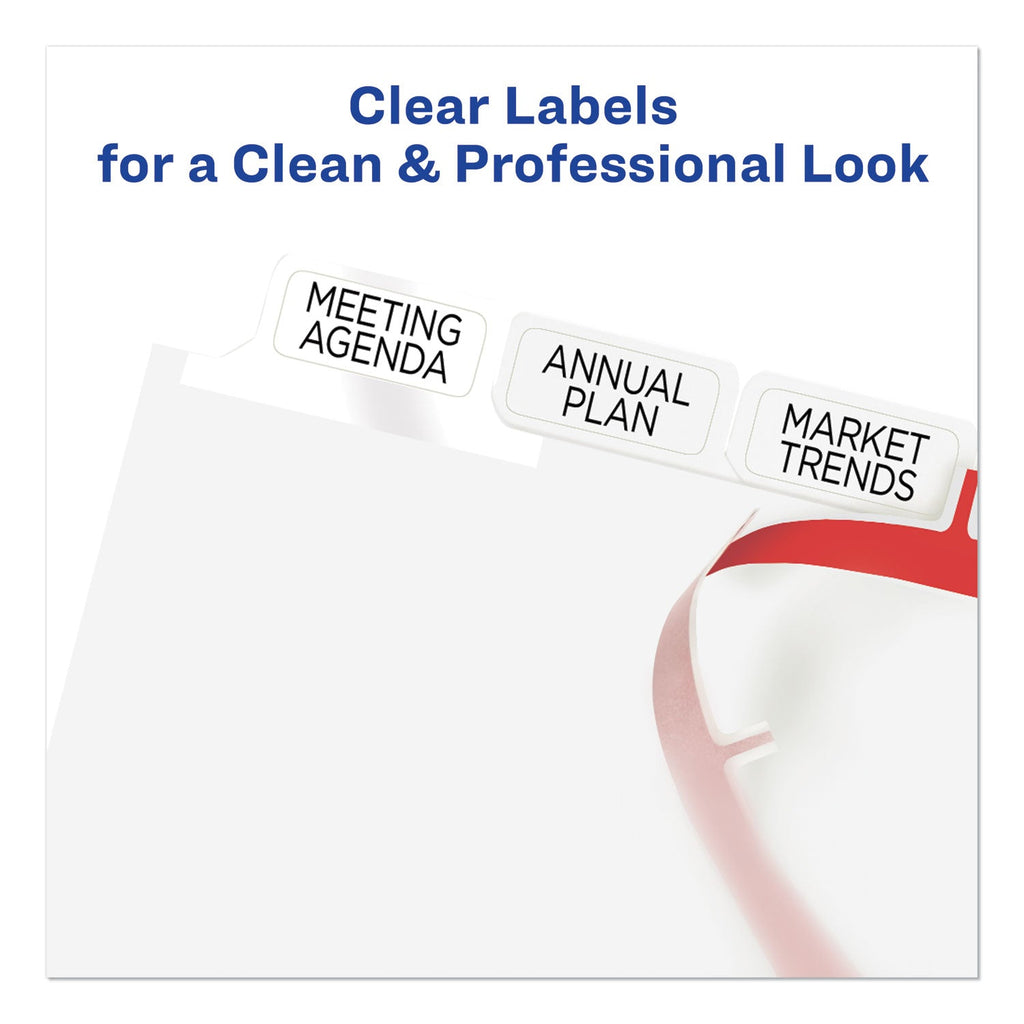 Avery Print and Apply Index Maker Clear Label Dividers, Big Tab, 8-Tab, 11 x 8.5, White, 5 Sets