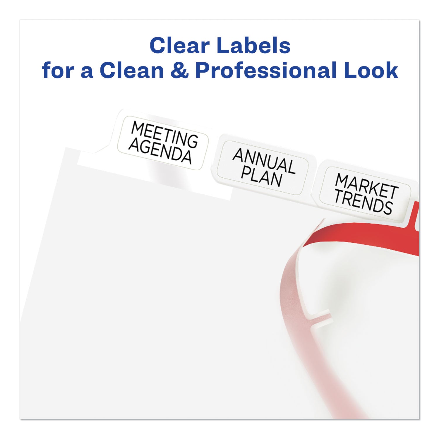 Avery Print and Apply Index Maker Clear Label Dividers, Big Tab, 8-Tab, 11 x 8.5, White, 5 Sets