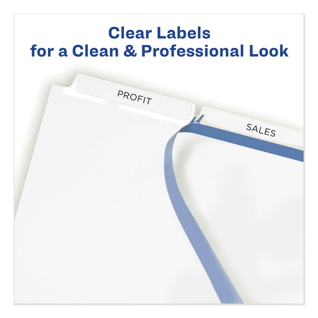 Avery Print and Apply Index Maker Clear Label Dividers, 3-Tab, White Tabs, 11 x 8.5, White, 5 Sets