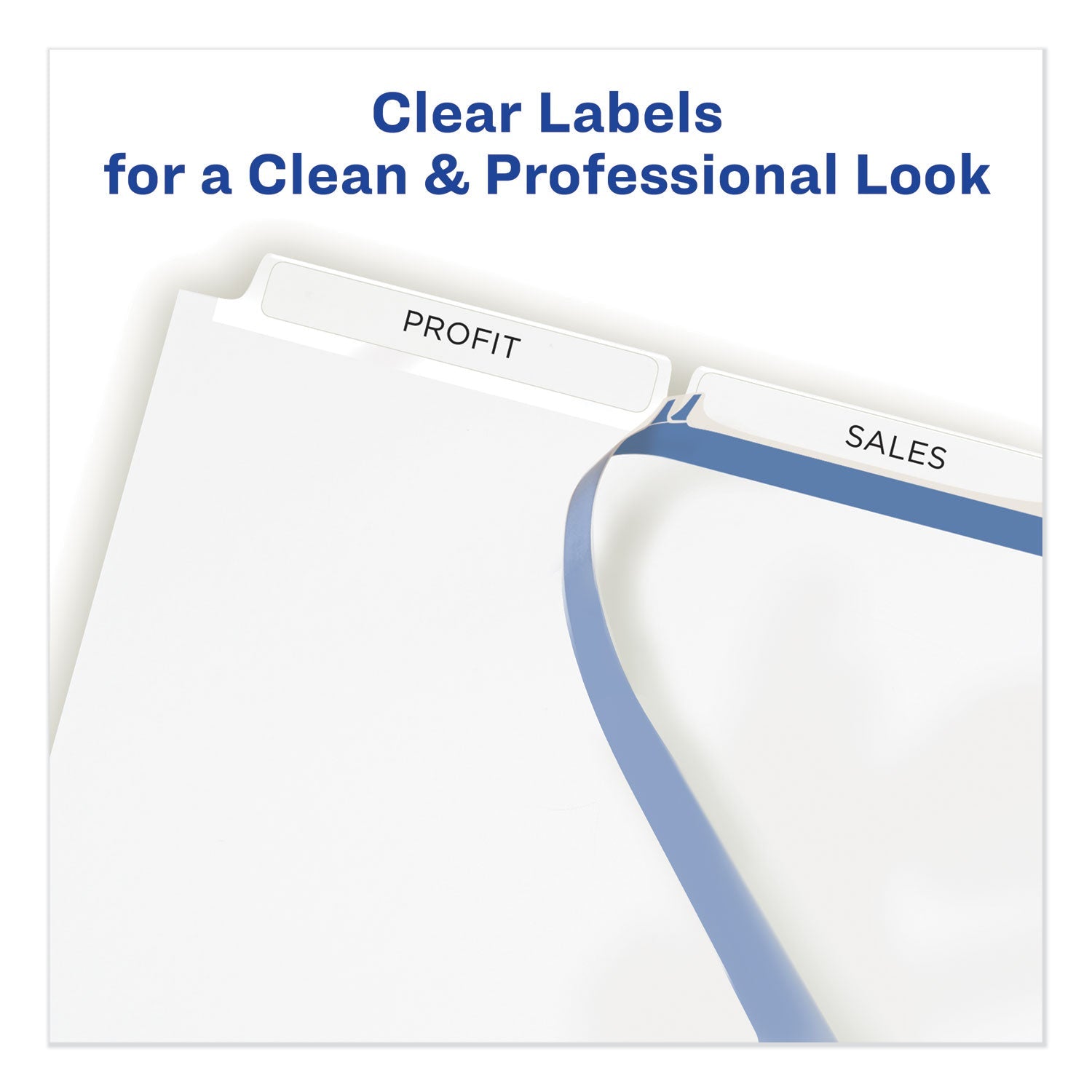 Avery Print and Apply Index Maker Clear Label Dividers, 3-Tab, White Tabs, 11 x 8.5, White, 5 Sets