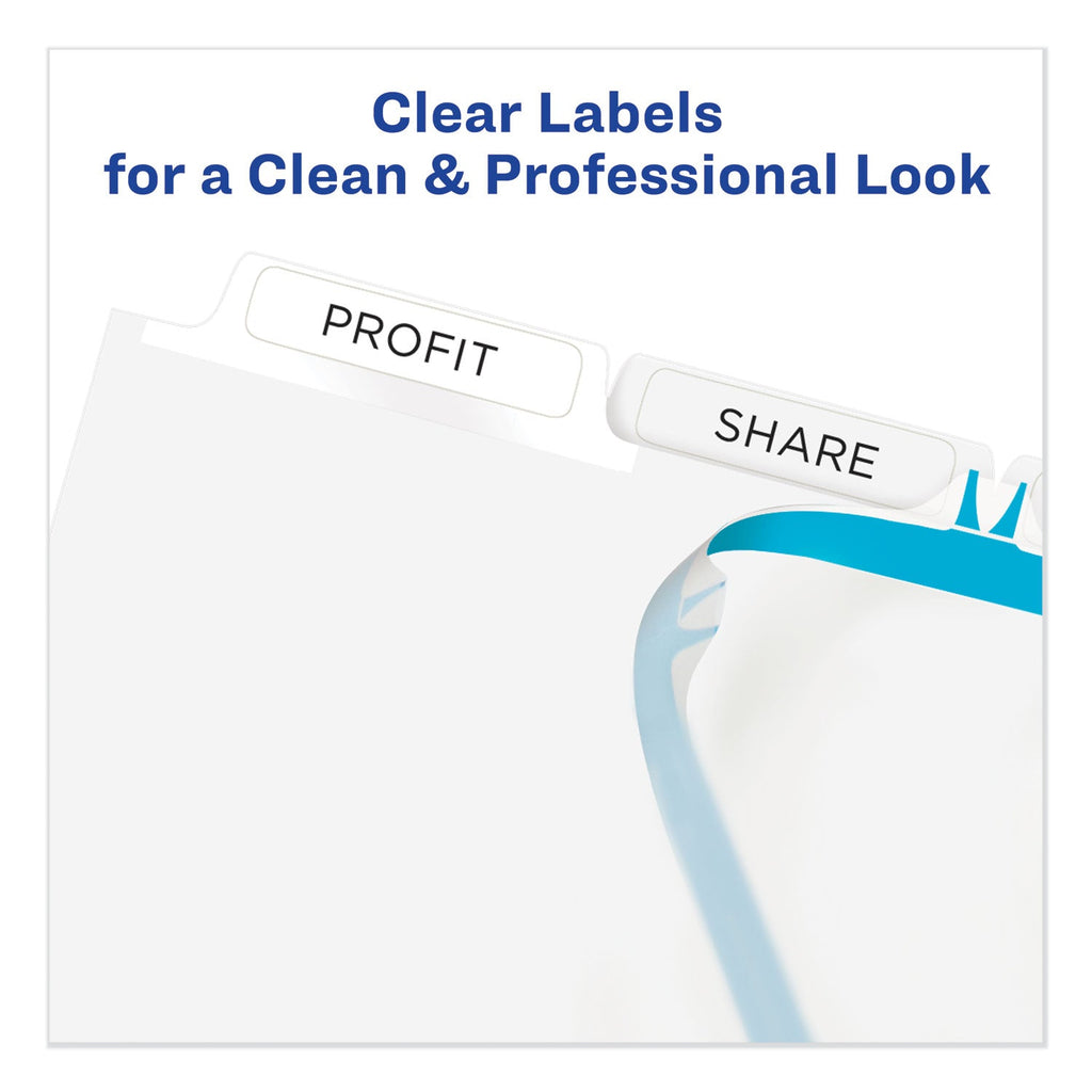 Avery Print and Apply Index Maker Clear Label Unpunched Dividers, 5-Tab, 11 x 8.5, White, 25 Sets