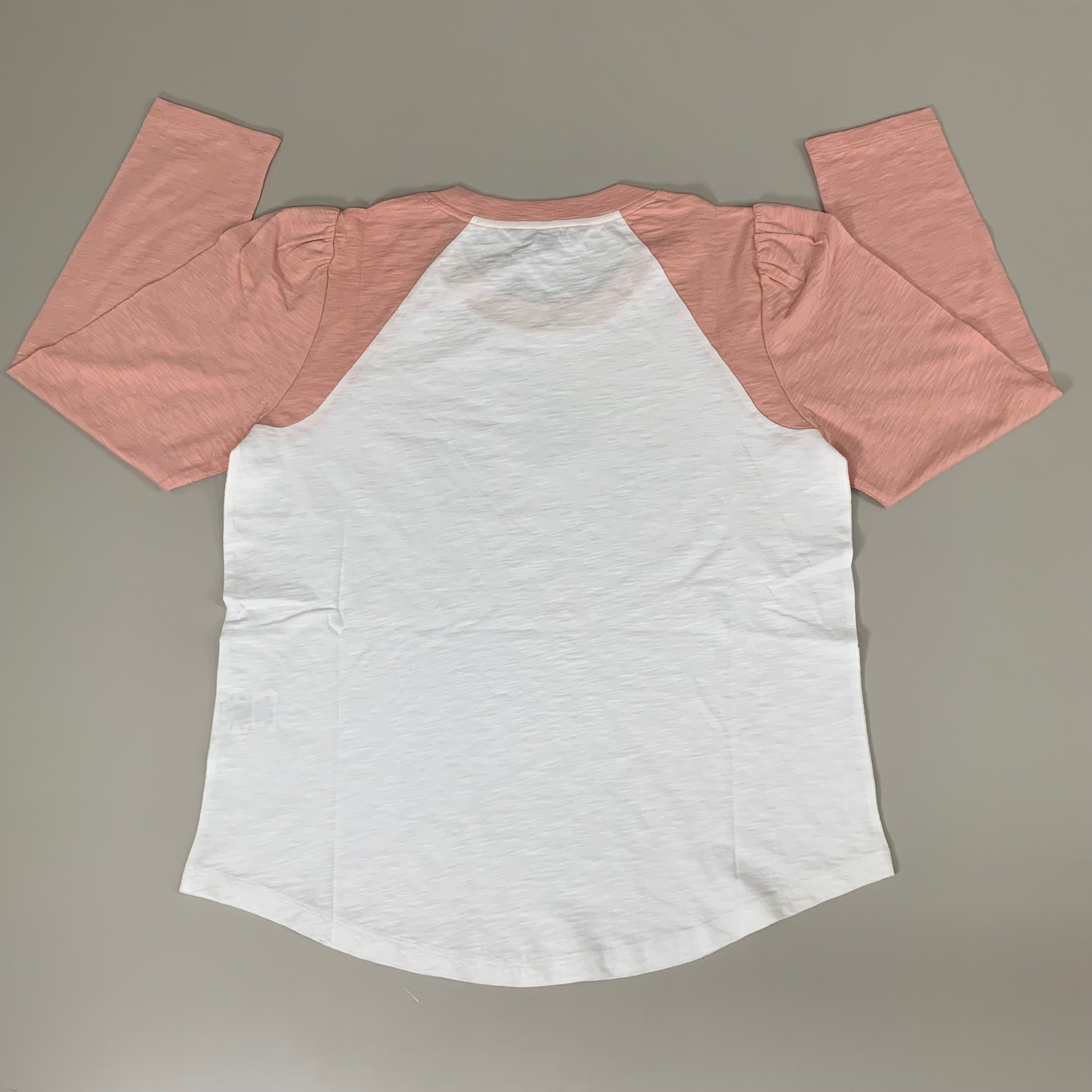 VERONICA BEARD Jeans Women's Mason Baseball Tee Sz-XXS Rosebloom/White