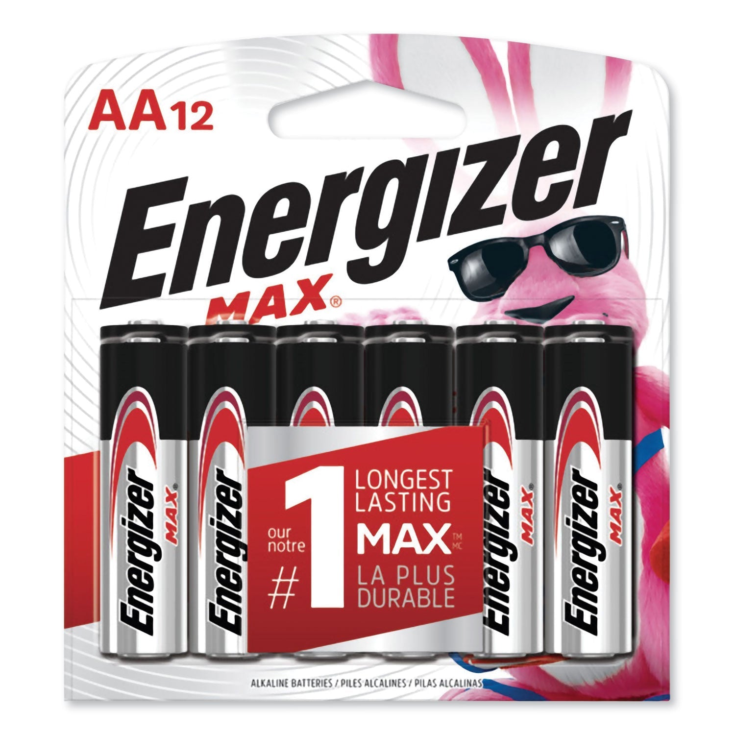 Energizer MAX Alkaline AA Batteries, 1.5 V, 12/Pack