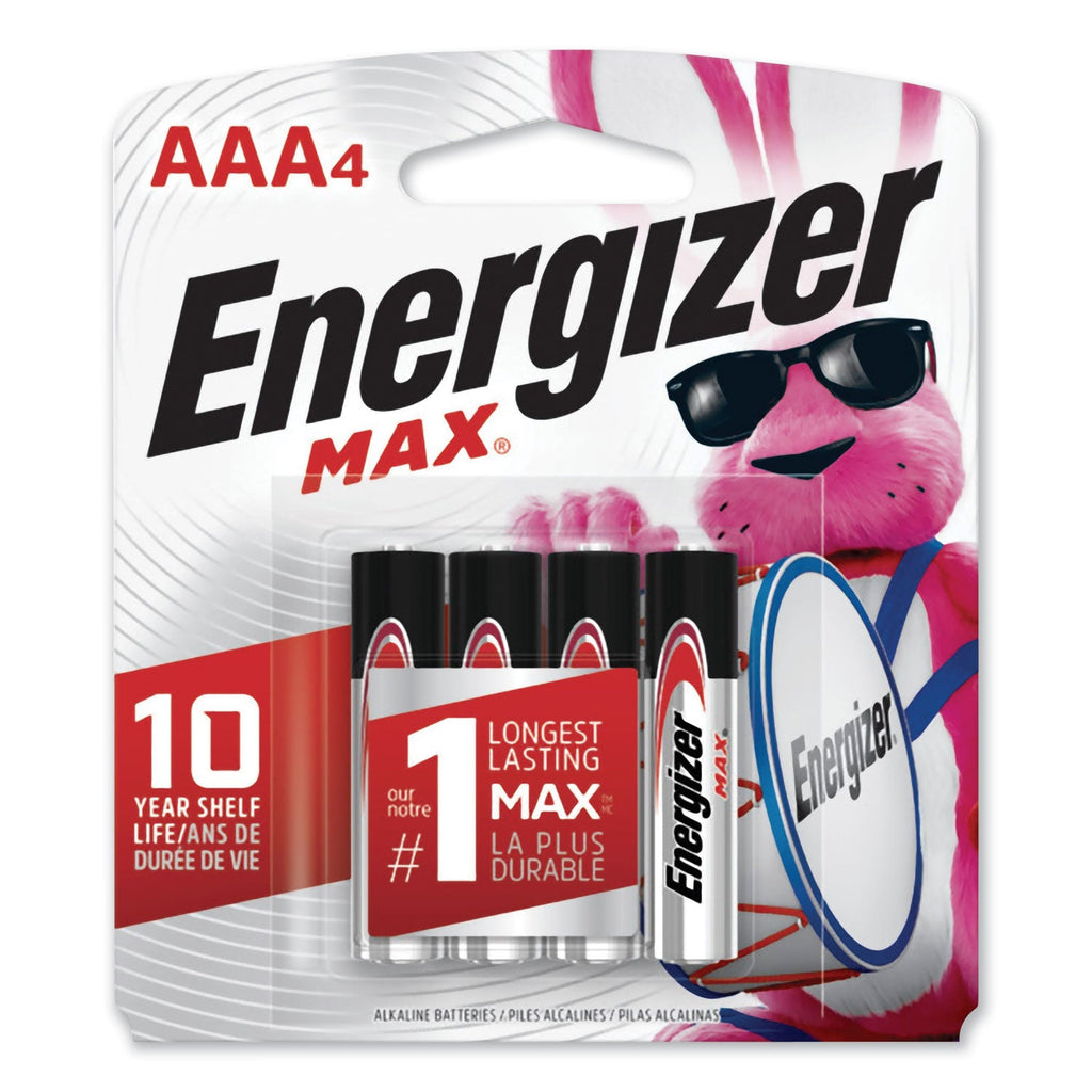 Energizer MAX Alkaline AAA Batteries, 1.5 V, 4/Pack