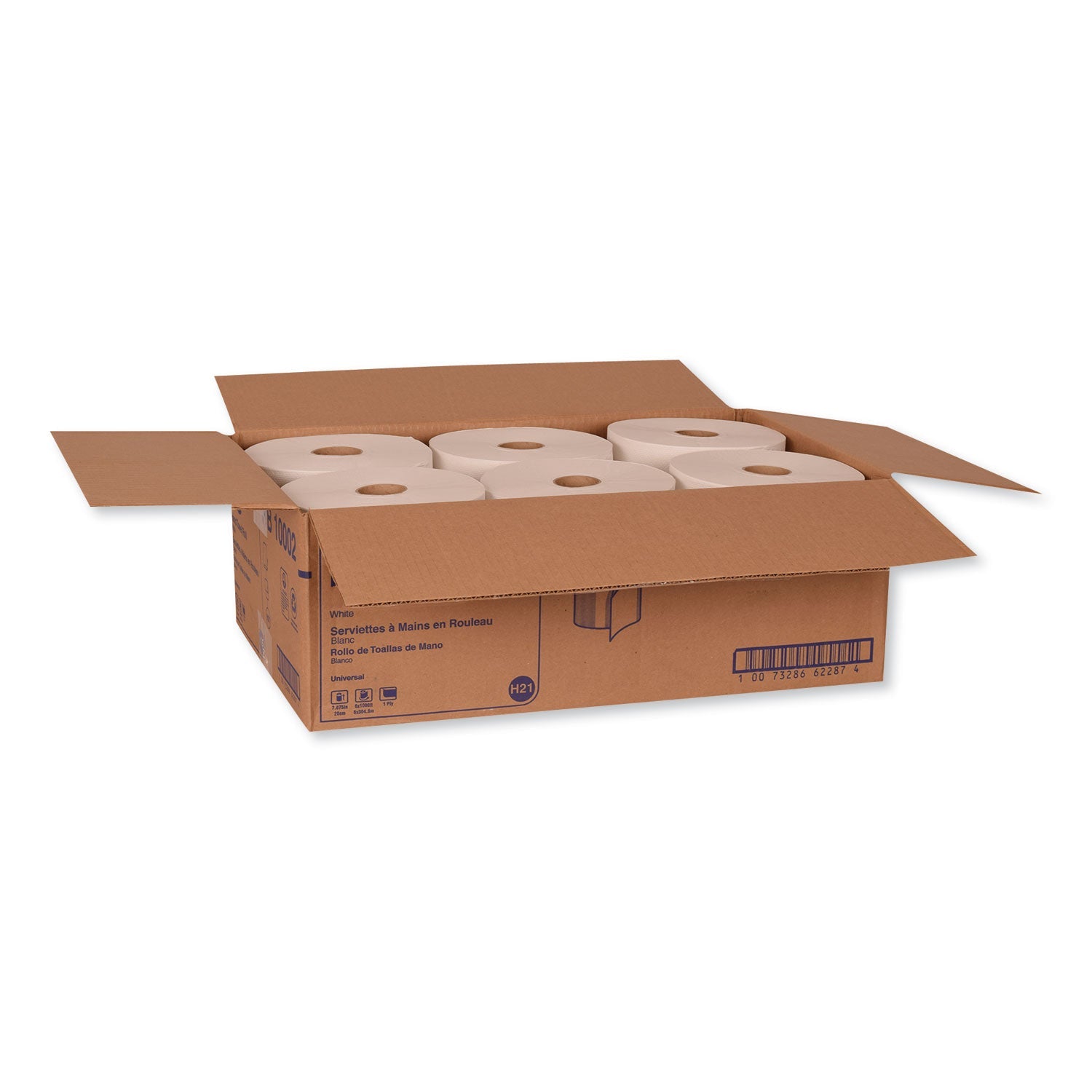 Tork Hardwound Roll Towel, 7.88" x 1,000 ft, White, 6 Rolls/Carton