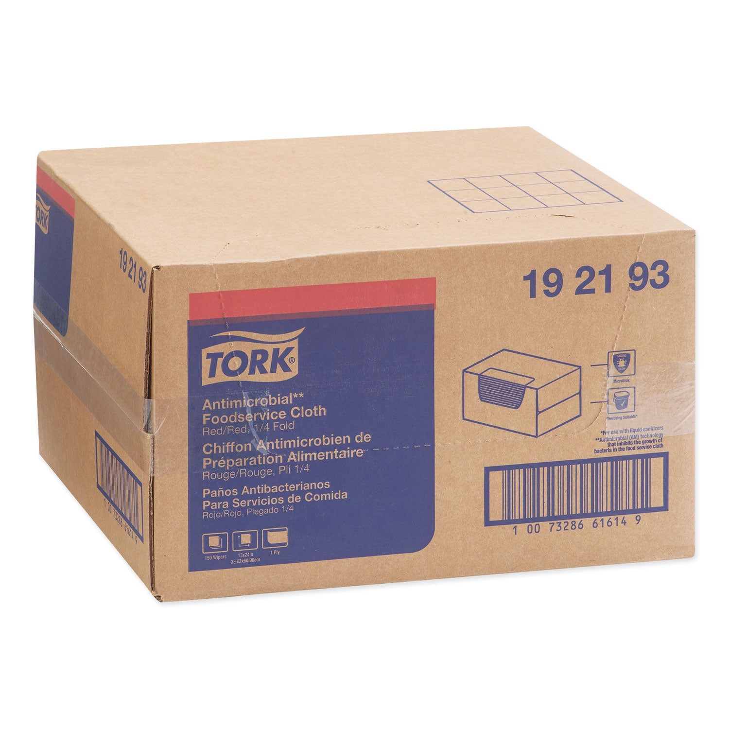 Tork Foodservice Cloth, 13 x 24, Red, 150/Carton