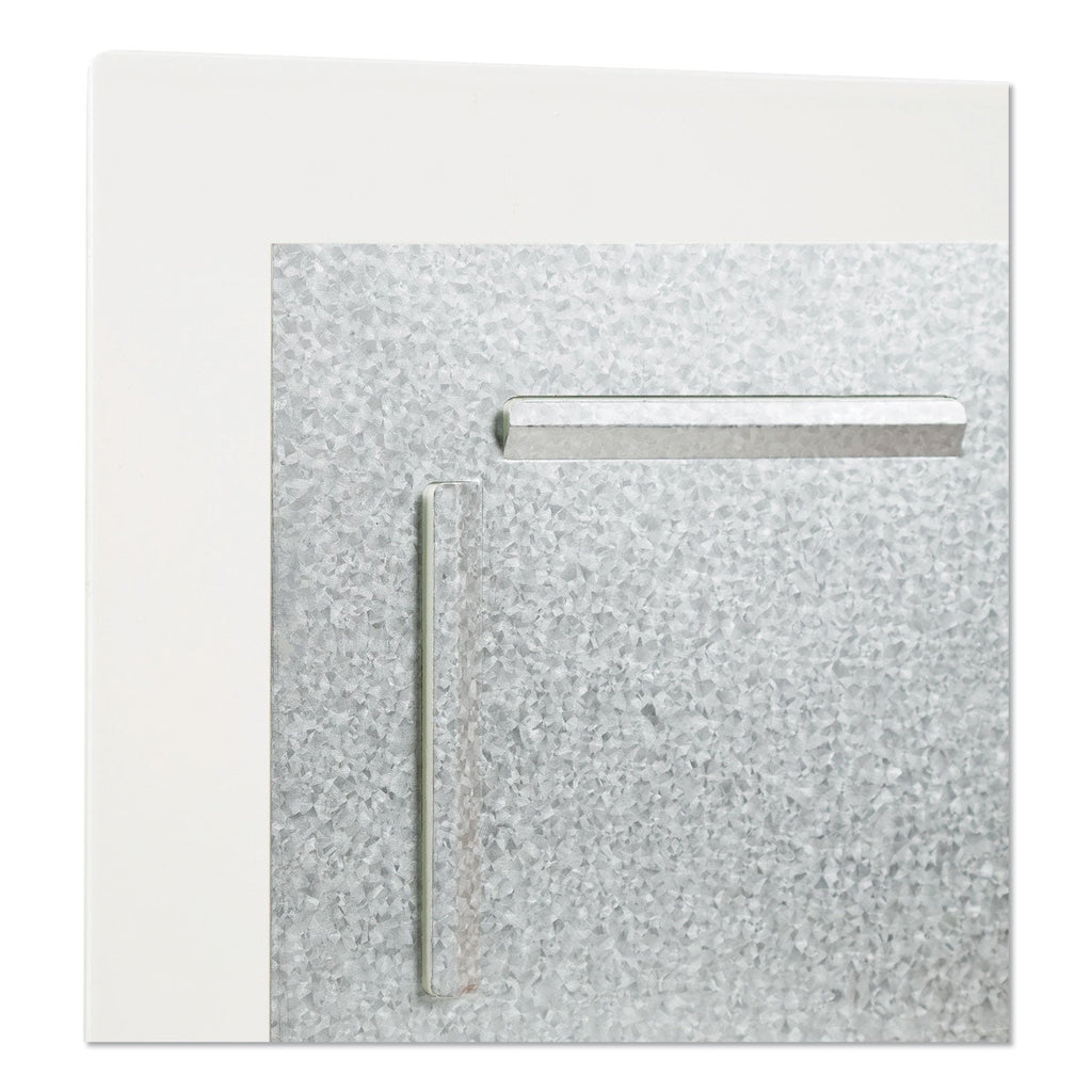 U Brands Floating Glass Dry Erase Board, 36 x 36, White