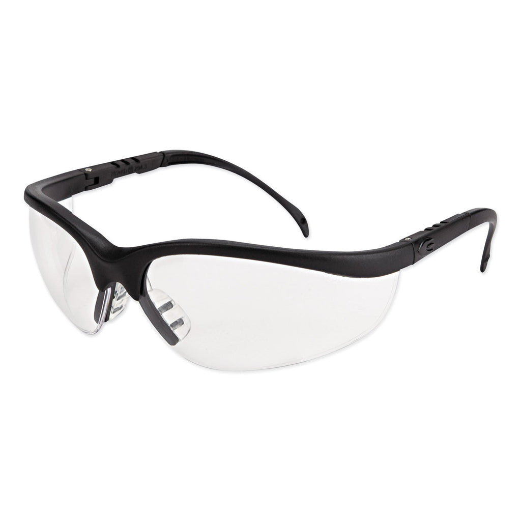 MCR Klondike Safety Glasses, Matte Black Frame, Clear Lens