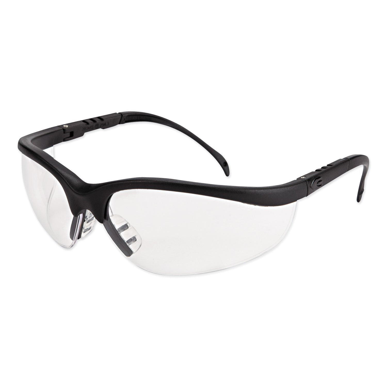 MCR Klondike Safety Glasses, Matte Black Frame, Clear Lens