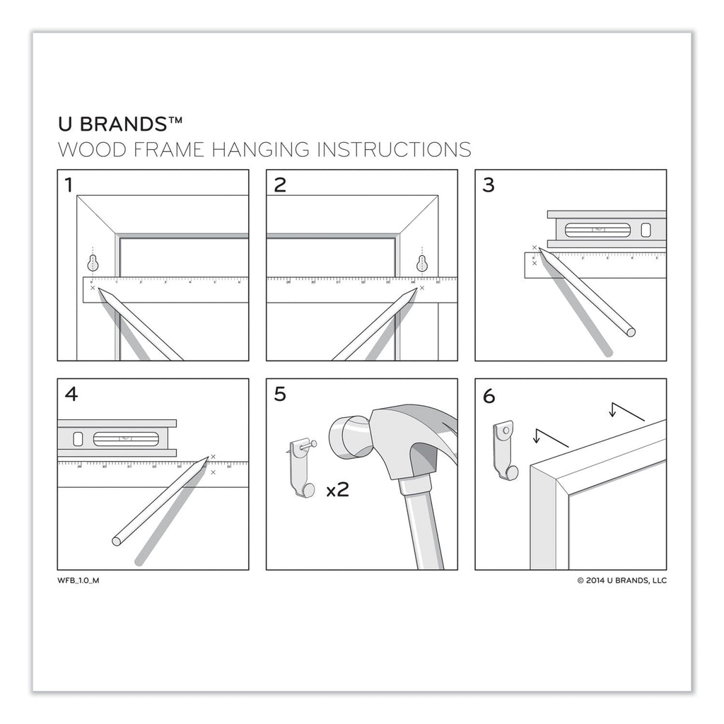 U Brands Linen Bulletin Board with Decor Frame, 30 x 20, Natural Surface/White Frame