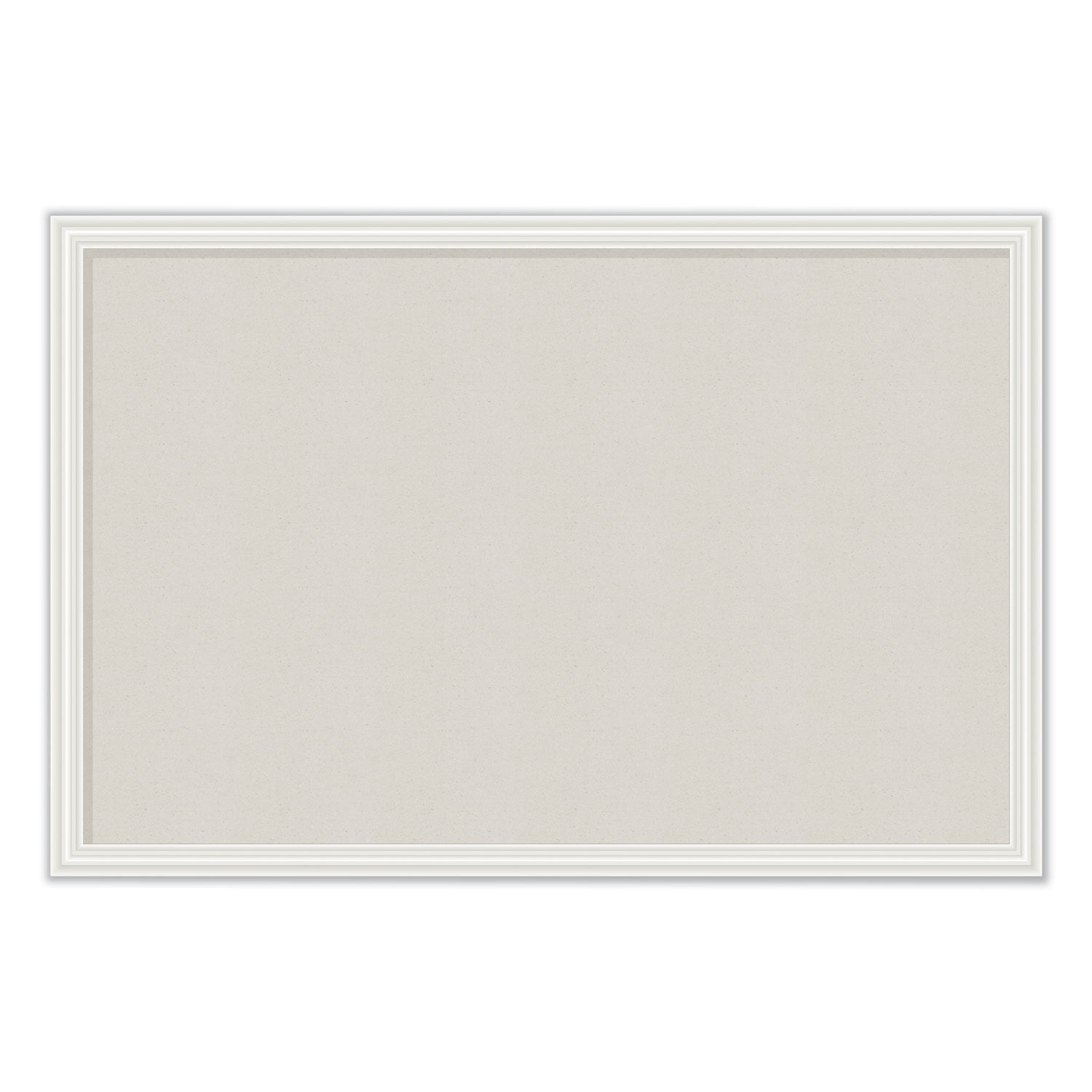 U Brands Linen Bulletin Board with Decor Frame, 30 x 20, Natural Surface/White Frame
