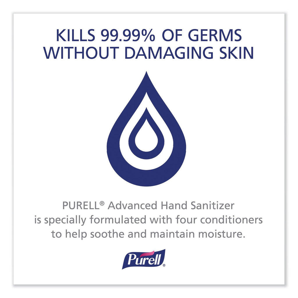 PURELL Advanced Refreshing Gel Hand Sanitizer, 8 oz Pump Bottle, Clean Scent, 12/Carton
