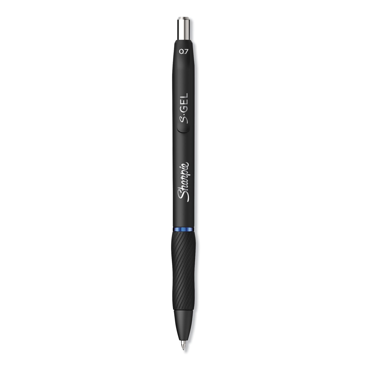 Sharpie S-Gel High-Performance Gel Pen, Retractable, Medium 0.7 mm, Blue Ink, Black Barrel, Dozen