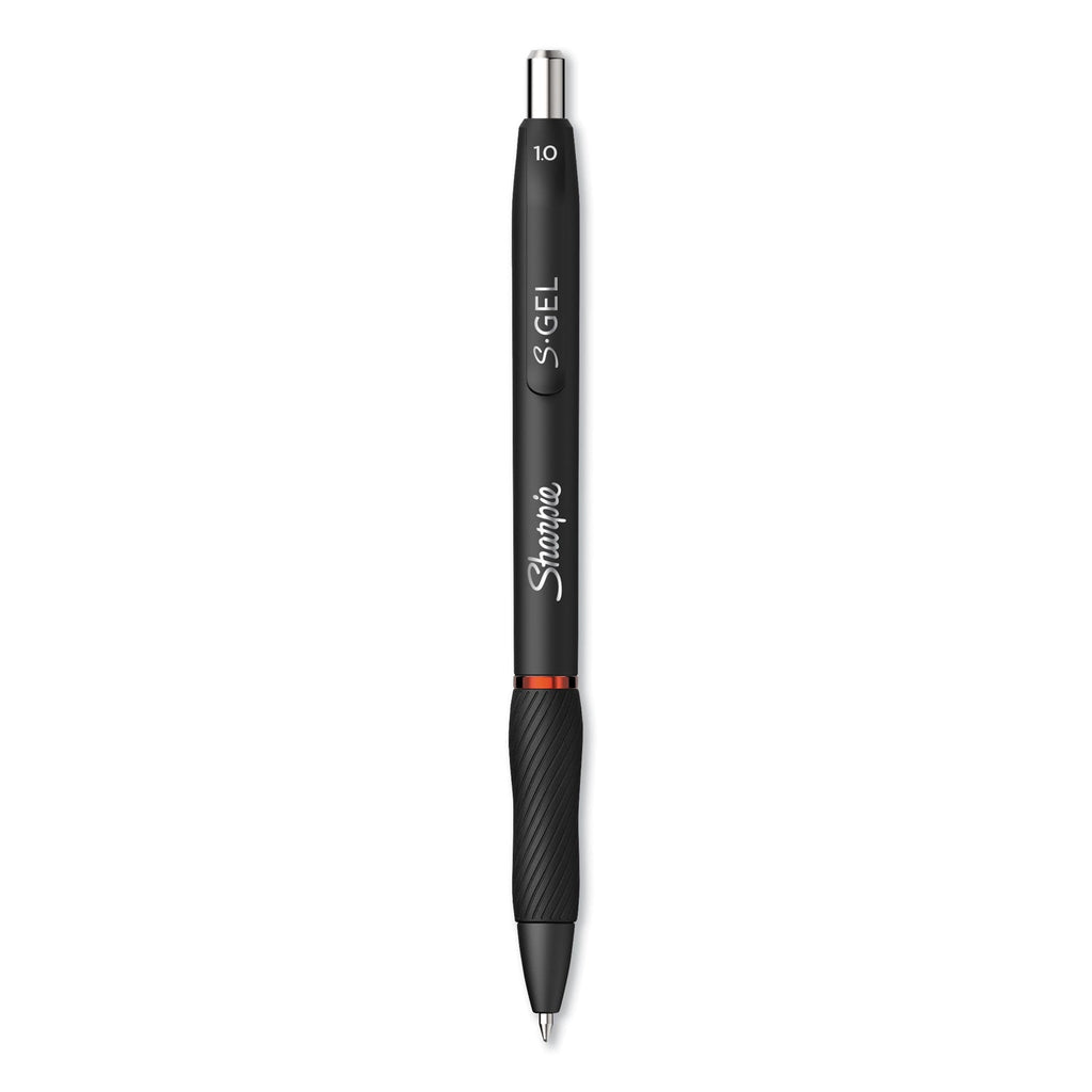 Sharpie S-Gel High-Performance Gel Pen, Retractable, Bold 1 mm, Red Ink, Black Barrel, Dozen