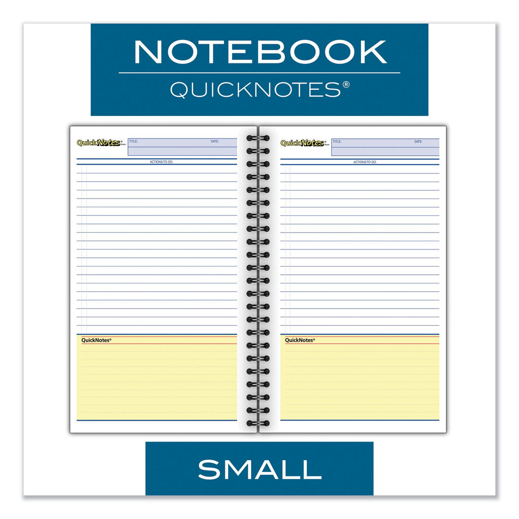 Cambridge Wirebound Guided QuickNotes Notebook, 1 Subject, List-Management Format, Dark Gray Cover, 8 x 5, 80 Sheets