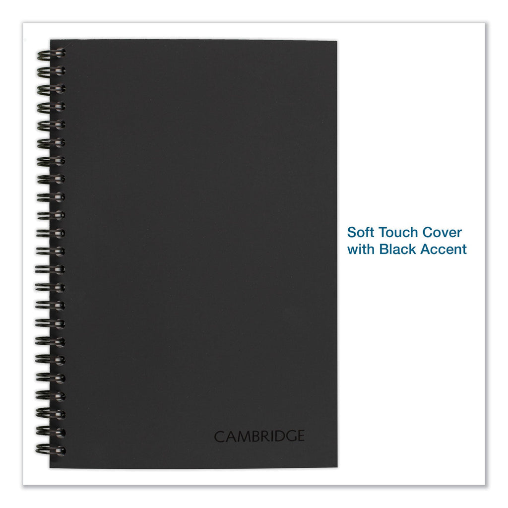 Cambridge Wirebound Guided QuickNotes Notebook, 1 Subject, List-Management Format, Dark Gray Cover, 8 x 5, 80 Sheets