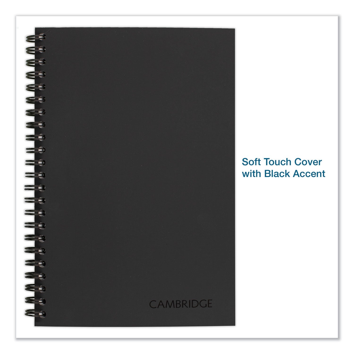 Cambridge Wirebound Guided QuickNotes Notebook, 1 Subject, List-Management Format, Dark Gray Cover, 8 x 5, 80 Sheets
