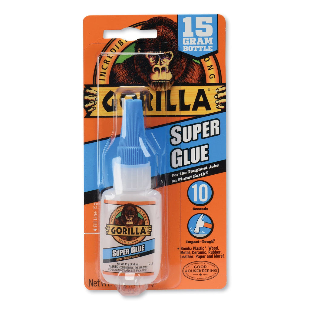 Gorilla Super Glue, 0.53 oz, Dries Clear, 4/Carton