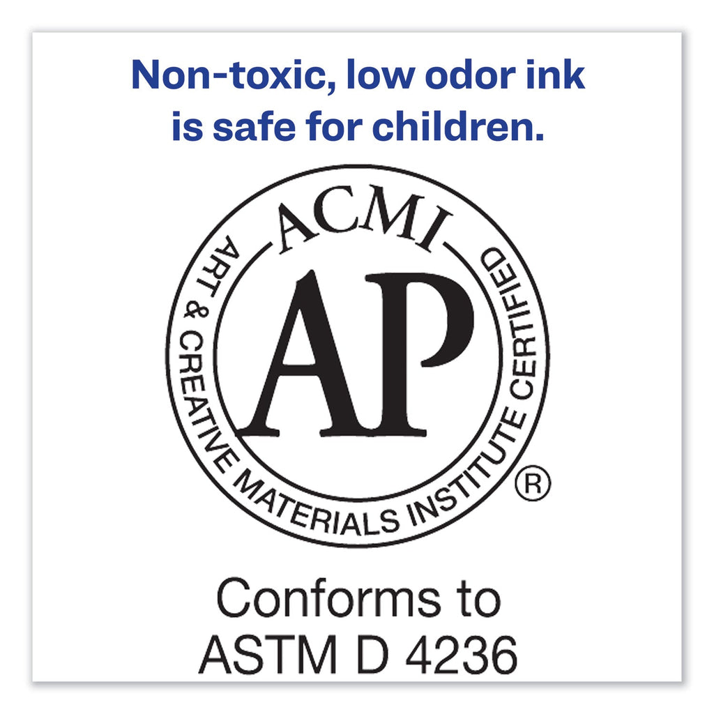 Avery MARKS A LOT Regular Desk-Style Permanent Marker, Broad Chisel Tip, Blue, Dozen (7886)